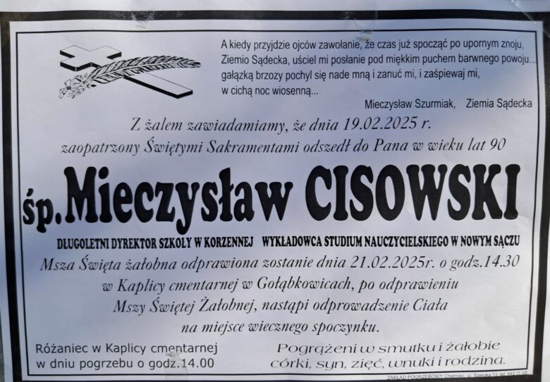 Zmarł Kol. Mieczysław Cisowski – wieloletni Skarbnik oraz Członek Zarządu Koła PZW Barskie